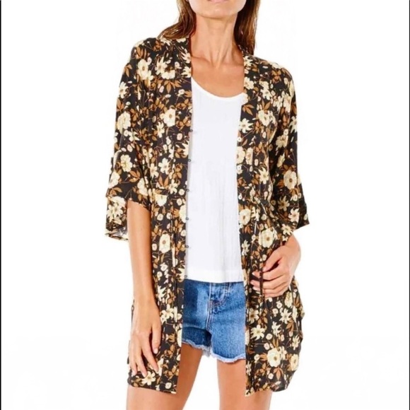 ☀️RIP CURL☀️ SUNSET HAZE LONG KIMONO COVER UP - Picture 8 of 14